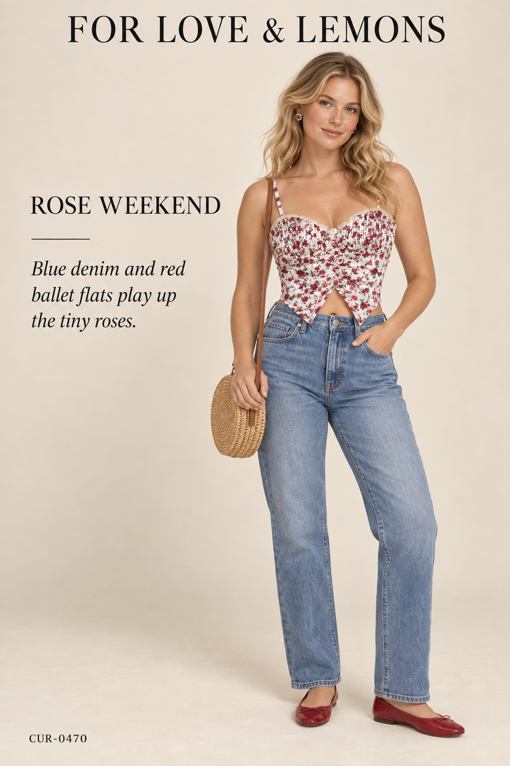 For Love & Lemons Red Rose Corset Crop Top – NWT – styled: Rose Weekend
