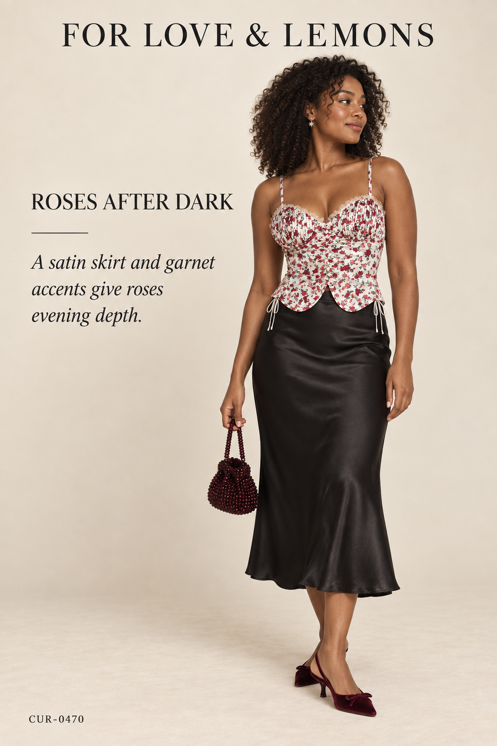 For Love & Lemons Red Rose Corset Crop Top – NWT – styled: Roses After Dark