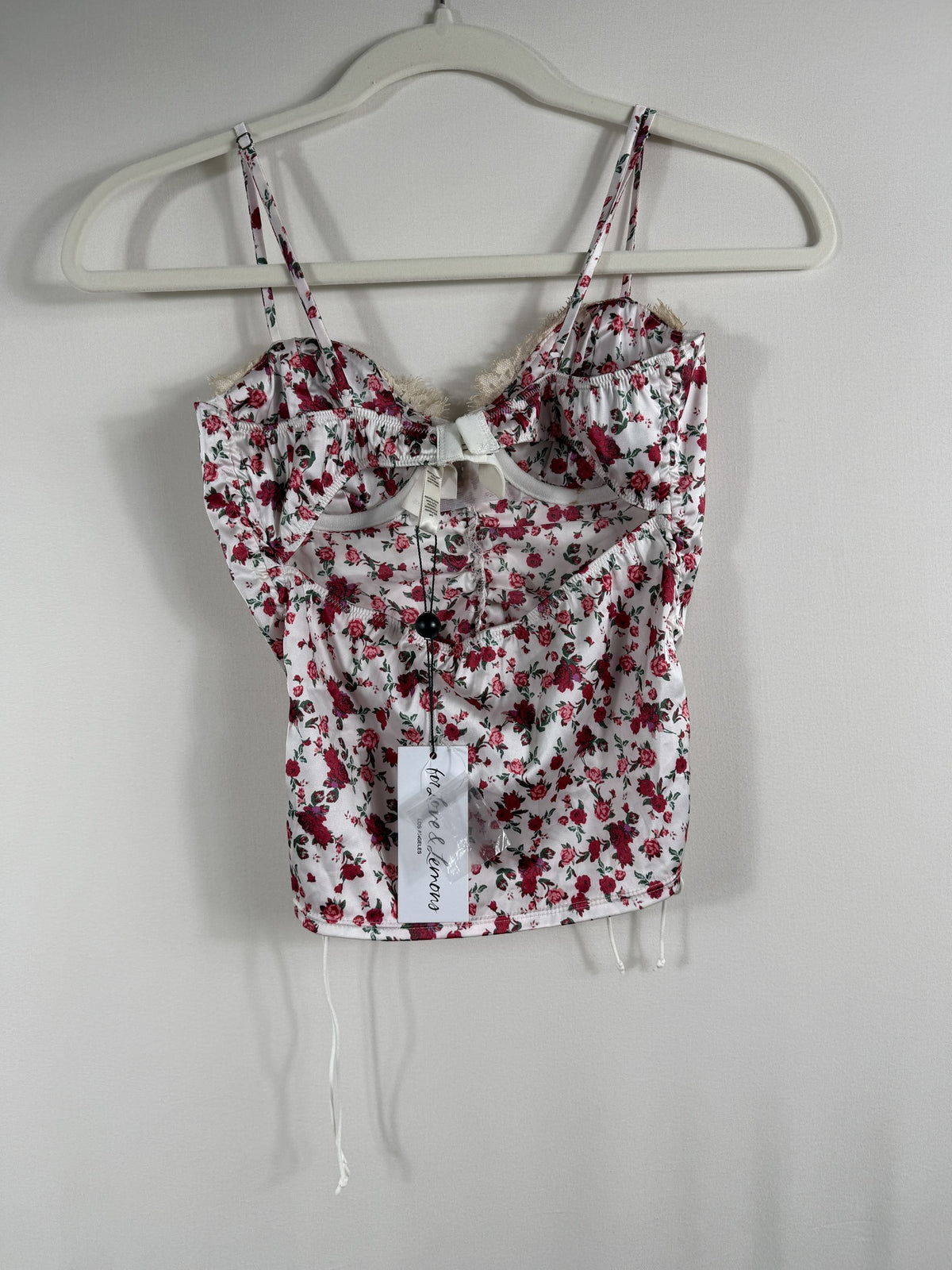 For Love & Lemons Red Rose Corset Crop Top – NWT – back