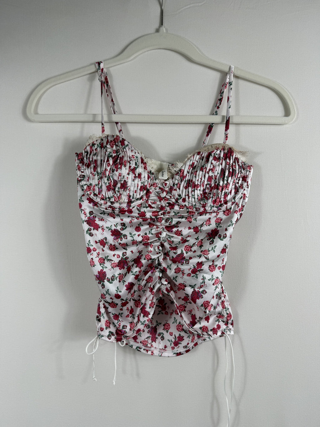 For Love & Lemons Red Rose Corset Crop Top – NWT – front