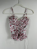 For Love & Lemons Red Rose Corset Crop Top – NWT – front