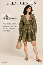 Ulla Johnson Anais Dress – Olive – styled editorial look 1