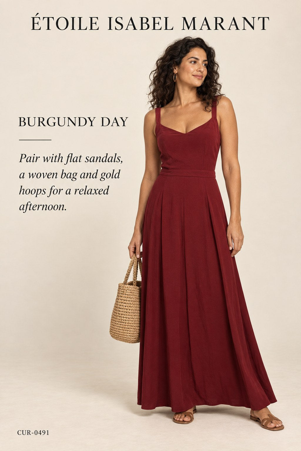 Étoile Isabel Marant Faustyn Maxi Dress – Burgundy