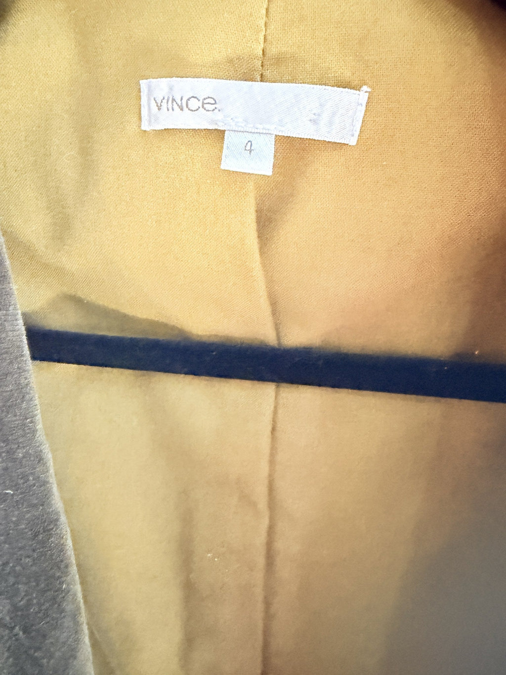 Vince Olive Velvet Blazer – label