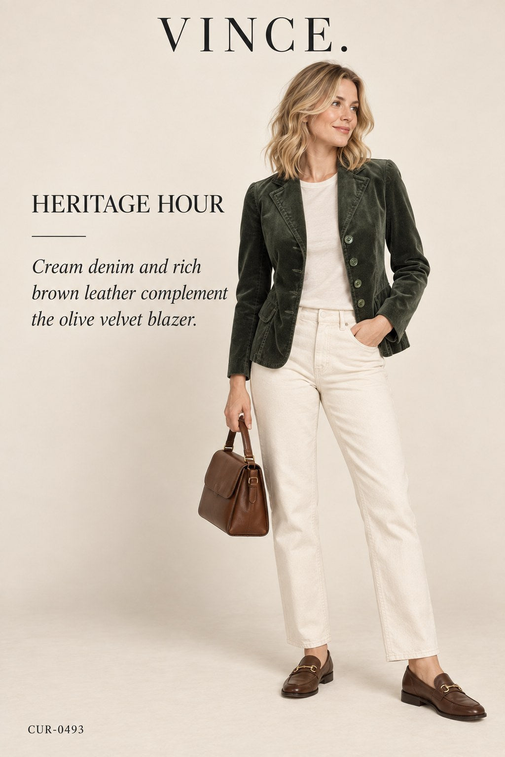 Vince Olive Velvet Three-Button Blazer