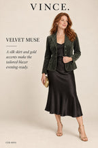 Vince Olive Velvet Blazer – styled: Velvet Muse