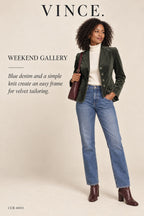 Vince Olive Velvet Blazer – styled: Weekend Gallery