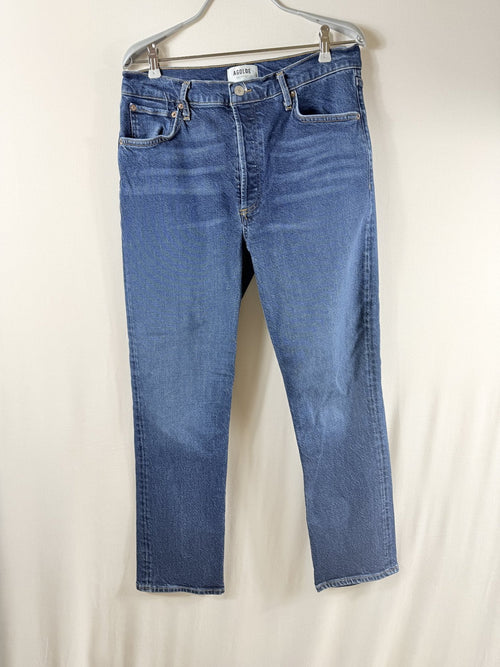 AGOLDE Riley Long High Rise Straight Jean - Stretch - front