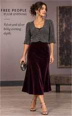 Free People Crop Bouclé Cardigan – Charcoal Grey – styled editorial look 2