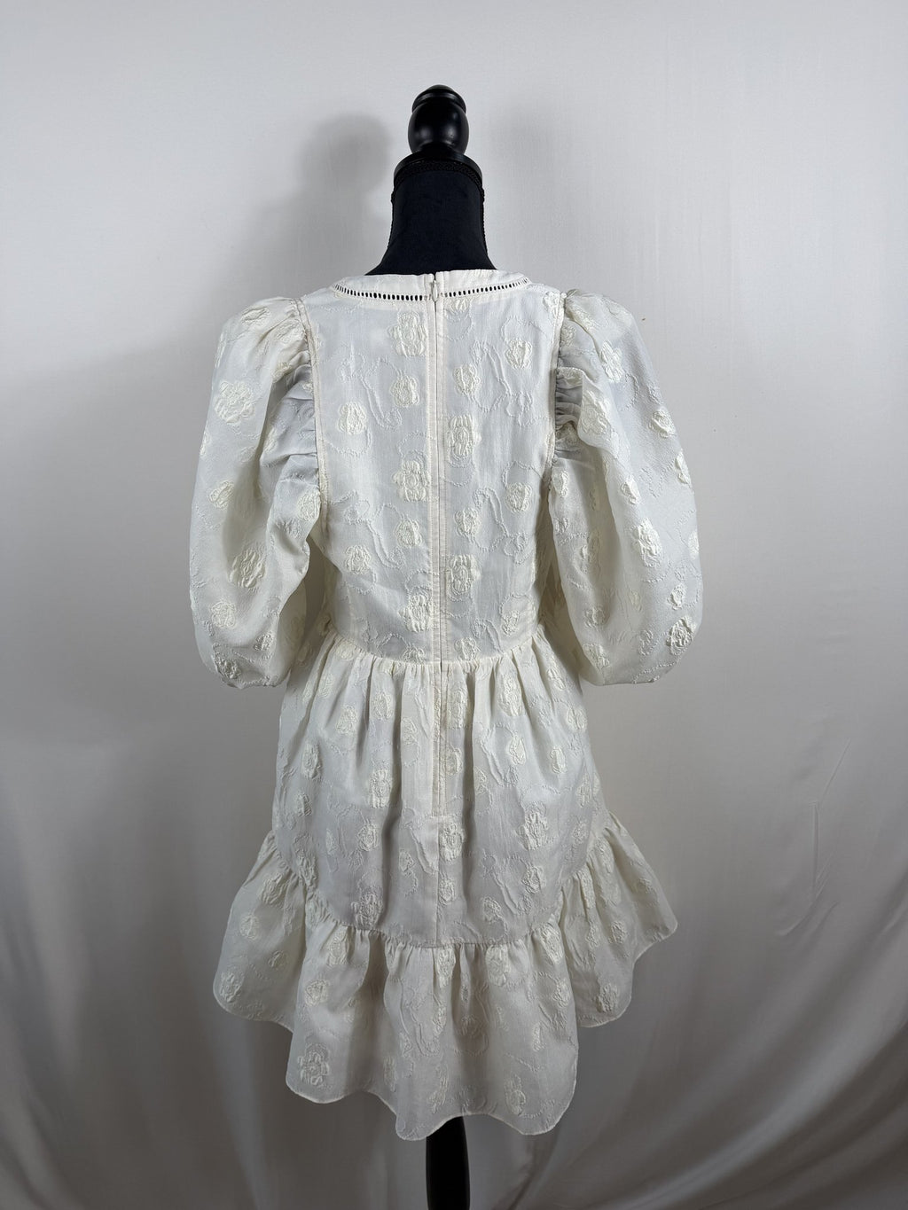 Hunter Bell Gaille Dress – Cream Jacquard – back