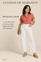 Citizens of Humanity White Denim Jeans – styled: Weekend Color