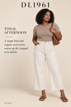 DL1961 Hepburn Wide-Leg High-Rise Jean – styled: Tonal Afternoon