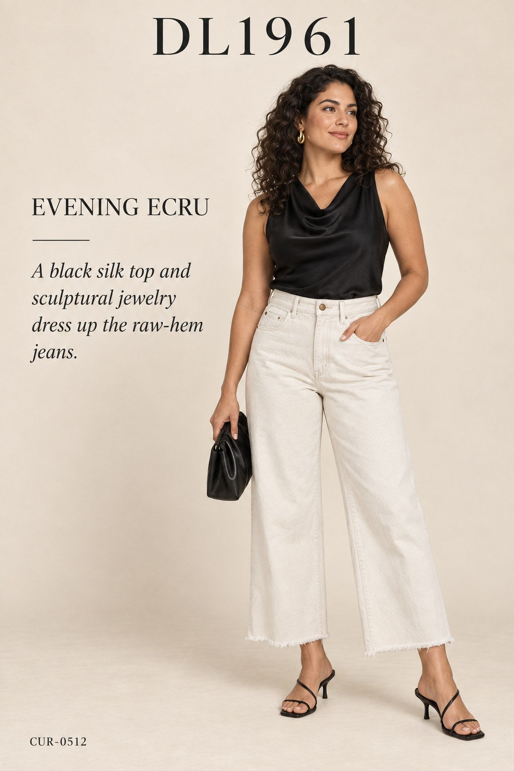 DL1961 Hepburn Wide-Leg High-Rise Jean – styled: Evening Ecru