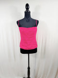 Reformation Hot Pink Ribbed Bustier Top – front