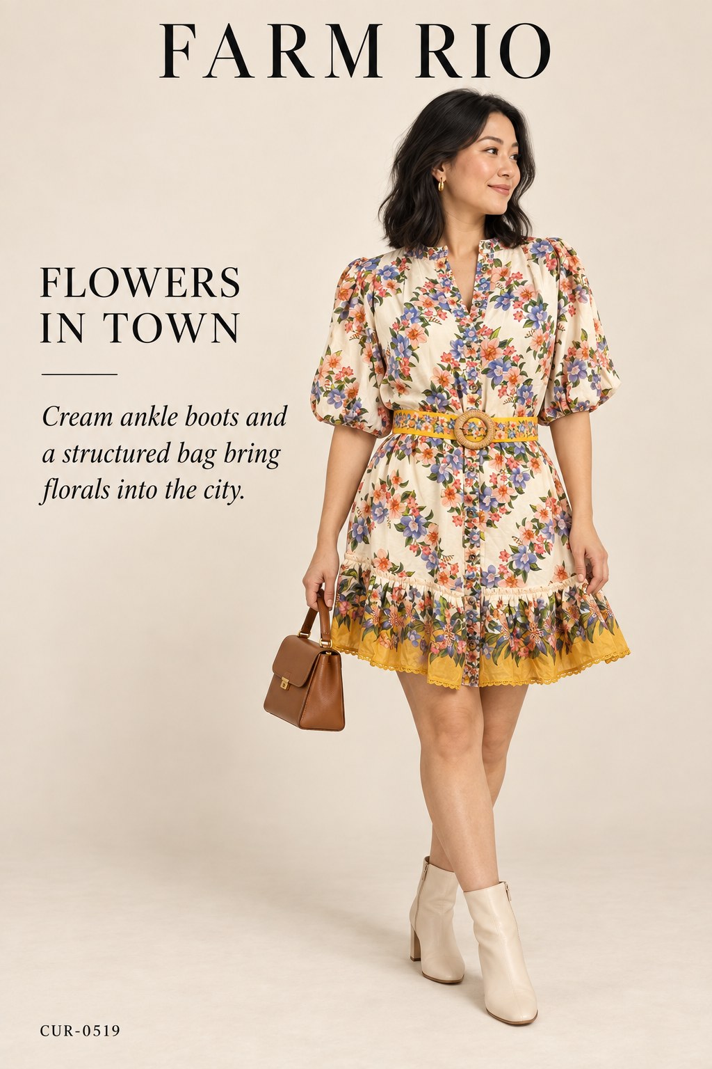 FARM Rio Hilo Stripes Sand Mini Dress – styled: Flowers in Town