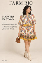 FARM Rio Hilo Stripes Sand Mini Dress – styled: Flowers in Town
