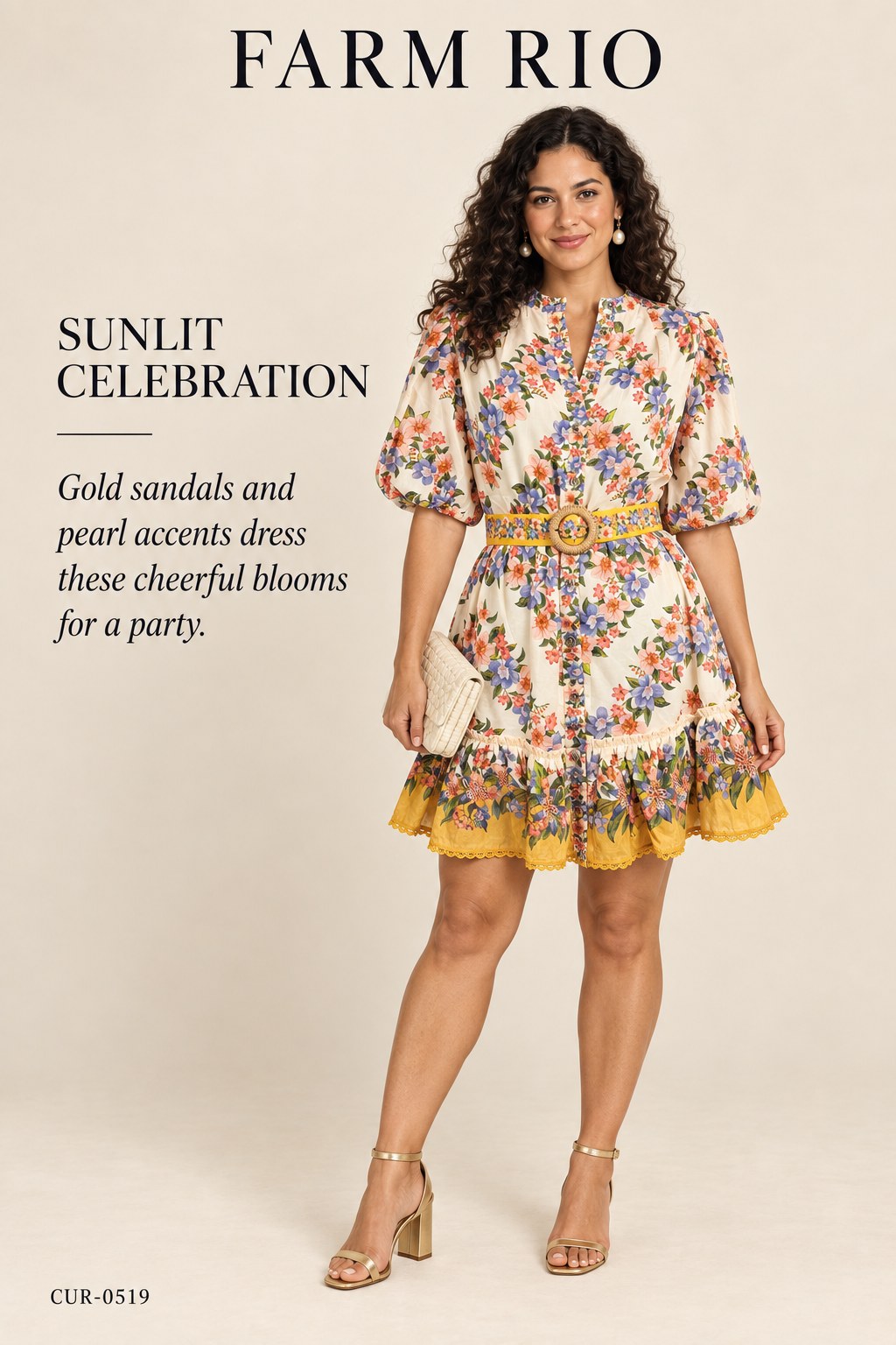 FARM Rio Hilo Stripes Sand Mini Dress – styled: Sunlit Celebration