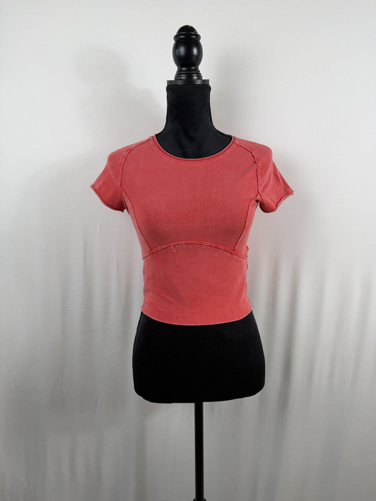 Intimately by Free People Coral Cropped Tee – front