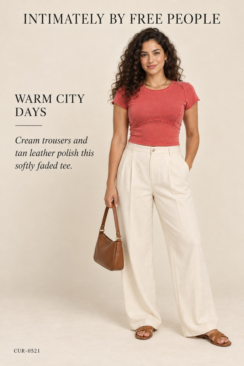 Intimately by Free People Coral Cropped Tee – styled: Warm City Days