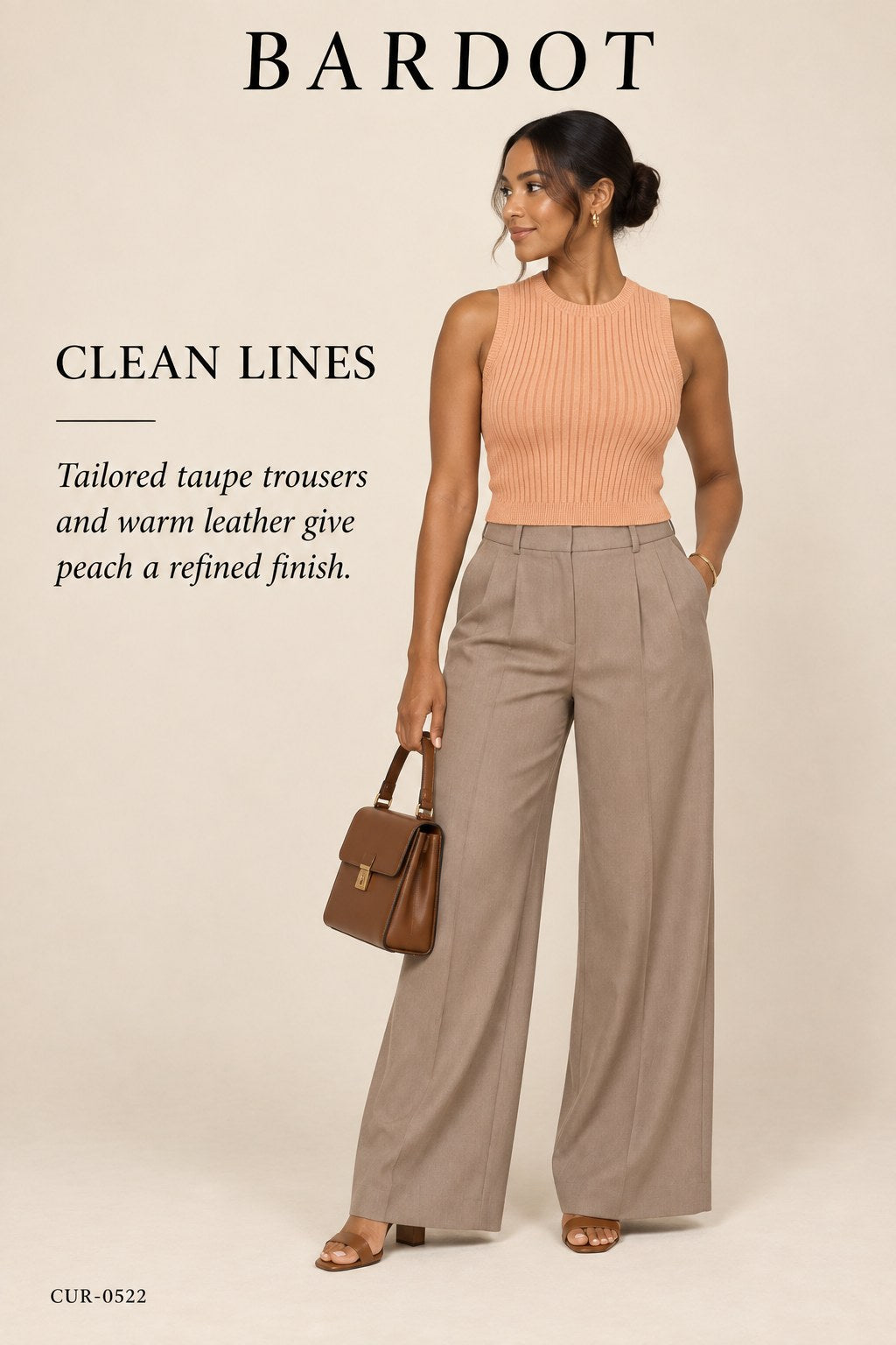 Bardot Tan Ribbed Sleeveless Crop Tank – styled: Clean Lines