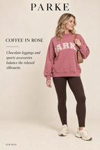 PARKE Dusty Rose Logo Crewneck Sweatshirt – styled: Coffee in Rose