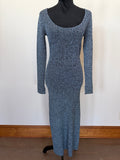 GANNI Melange Rib-Knit Midi Dress – Blue Melange