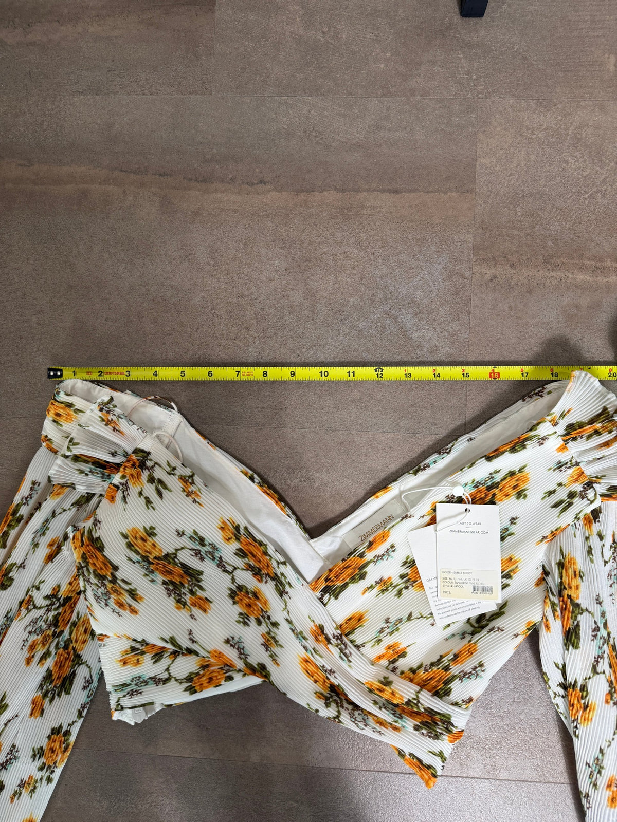 Zimmermann Golden Surfer Bodice – Tangerine Vine Floral