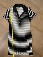 Veronica Beard Bailey Striped Polo Dress – Dark Navy / Black and White