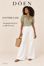 DÔEN High-Rise Flared Jean – White