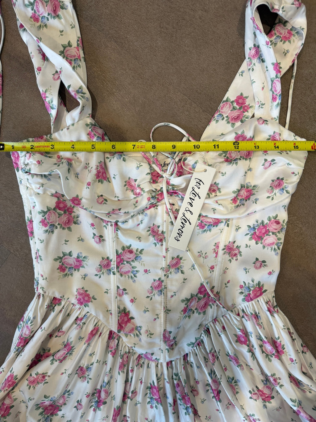 For Love & Lemons Rosebud Corset Mini Dress – White