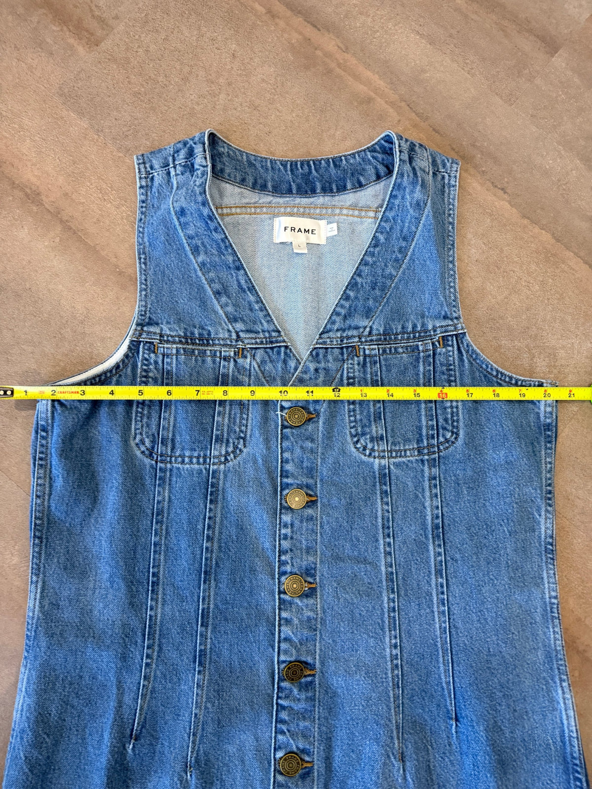 FRAME Sleeveless Trucker Pocket Denim Dress – Delaware