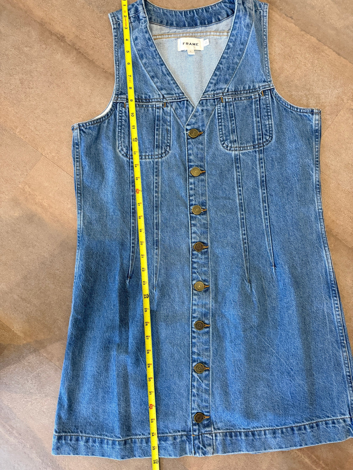 FRAME Sleeveless Trucker Pocket Denim Dress – Delaware