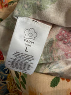 FARM Rio Delicate Garden Linen-Blend Romper – Sand