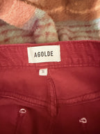 AGOLDE Mid-Rise Kick Boot Corduroy Jean — Brick - care label