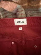 AGOLDE Mid-Rise Kick Boot Corduroy Jean — Brick - care label