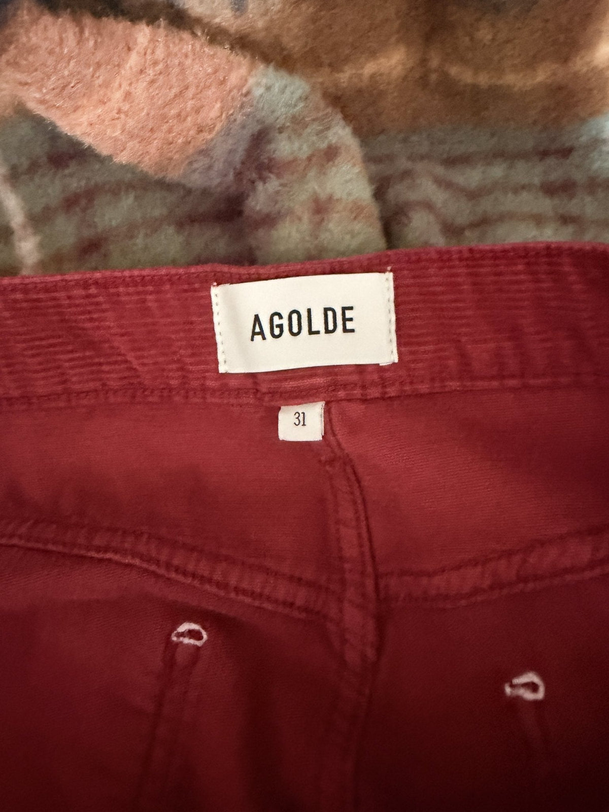 AGOLDE Mid-Rise Kick Boot Corduroy Jean — Brick - care label