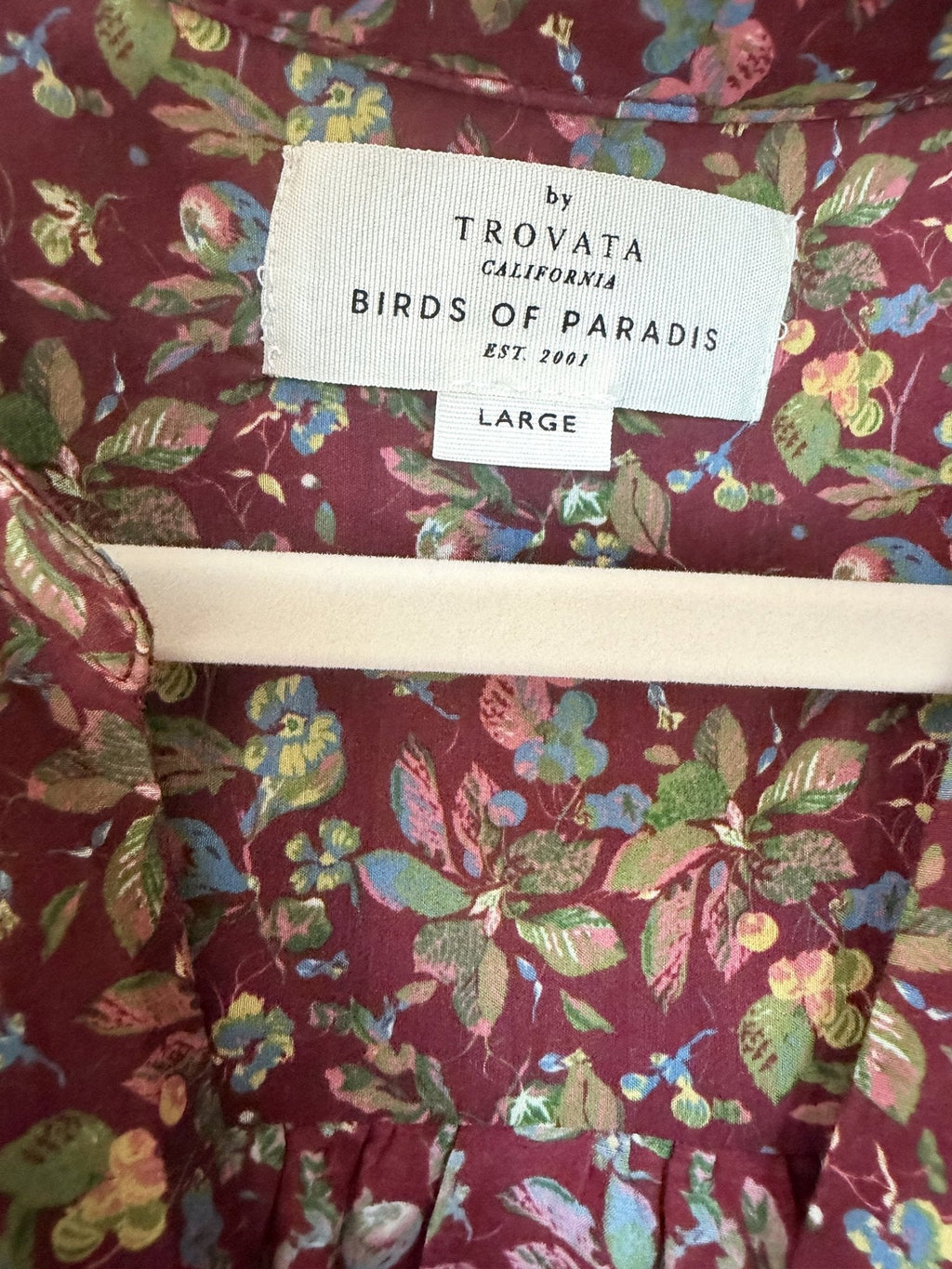 Trovata Celeste Dress — Brandied Pear - care label