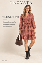 Trovata Celeste Dress — Ethereal Vine – styled editorial look 1: Vine Weekend