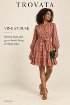 Trovata Celeste Dress — Ethereal Vine – styled editorial look 3: Vine at Dusk