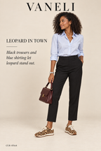 VANELi Queen Leopard Calf-Hair Sneaker — Camel – styled editorial look 2: Leopard in Town
