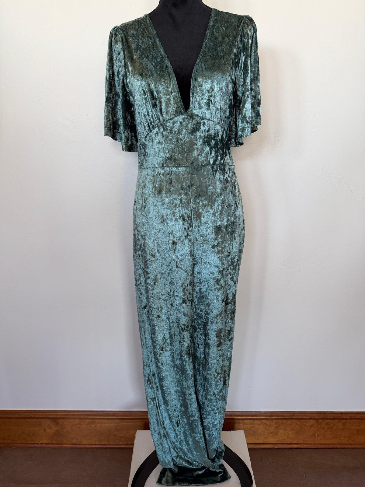Free People Velvet Jumpsuit – Teal