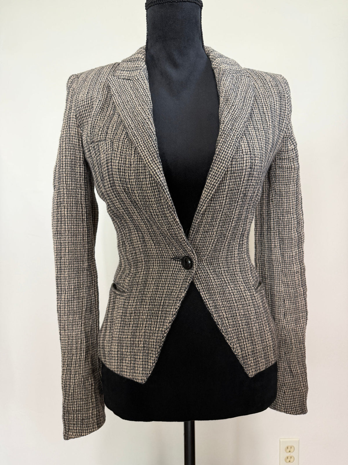 Isabel Marant virgin wool check single-button blazer, front