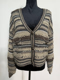 L'AGENCE Harriet Blouson Sleeve Cardigan – Brown Multi Stripe