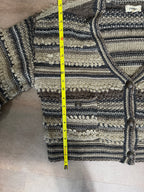 L'AGENCE Harriet Blouson Sleeve Cardigan – Brown Multi Stripe