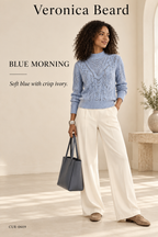 Veronica Beard Makani Pointelle-Knit Sweater – Blue