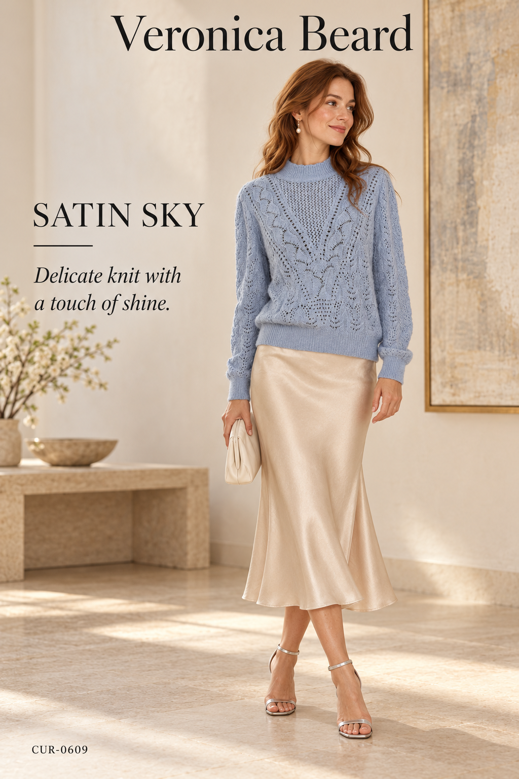 Veronica Beard Makani Pointelle-Knit Sweater – Blue