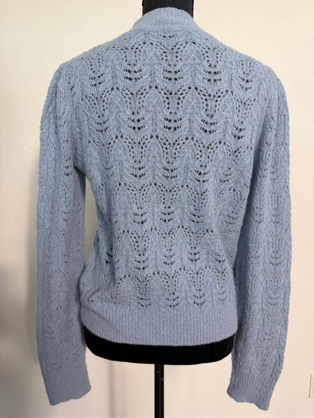 Veronica Beard Makani Pointelle-Knit Sweater – Blue