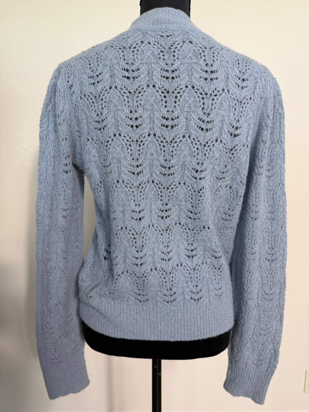 Veronica Beard Makani Pointelle-Knit Sweater – Blue