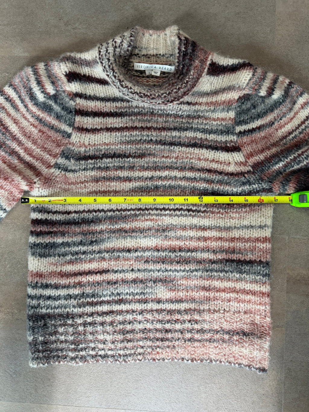 Veronica Beard Alston sweater measured flat across the bust
