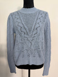 Veronica Beard Makani Pointelle-Knit Sweater – Blue